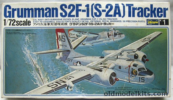 Hasegawa 1/72 Grumman S2F-1 (S-2A) Tracker Hi-Vis Paint Scheme, K1 plastic model kit